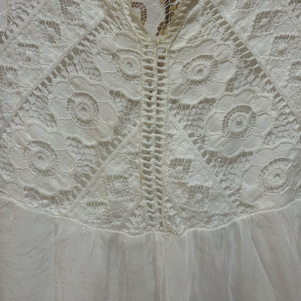 Bellambra Womens Ivory Silk Blend Top Bell Sleeves Size S Boho Fairy Ethereal - Picture 3 of 12